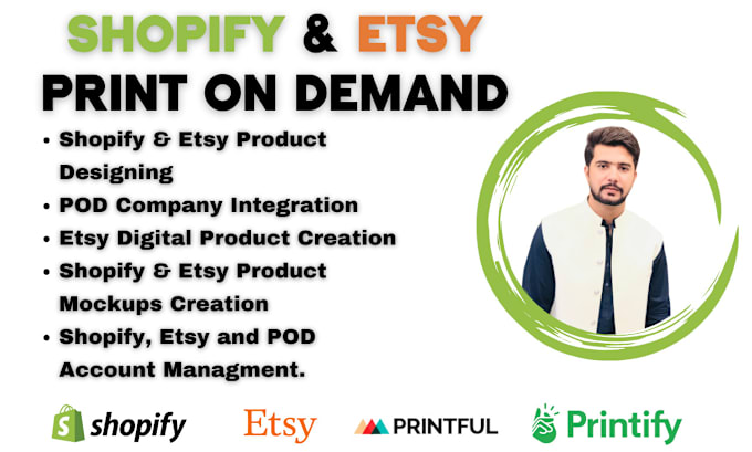 Gig Preview - Create print on demand shopify dropshipping website