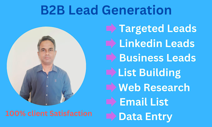 Gig Preview - Do b2b lead generation for any industry