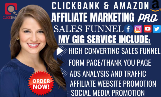 Bestseller - build clickbank affiliate marketing sales funnel, amazon affiliate marketing