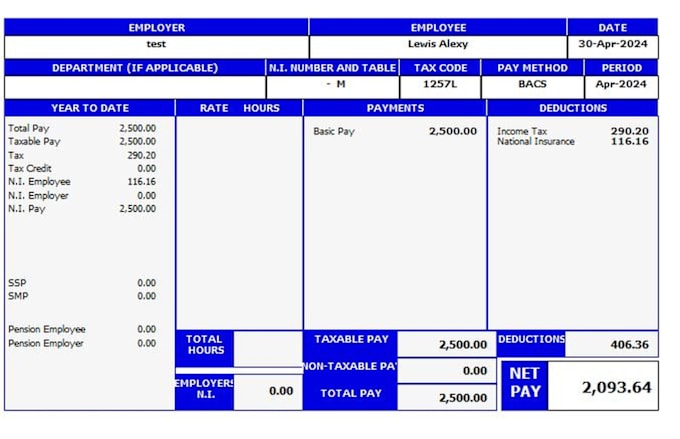 Gig Preview - Run UK payroll, made your payslips and paye registration