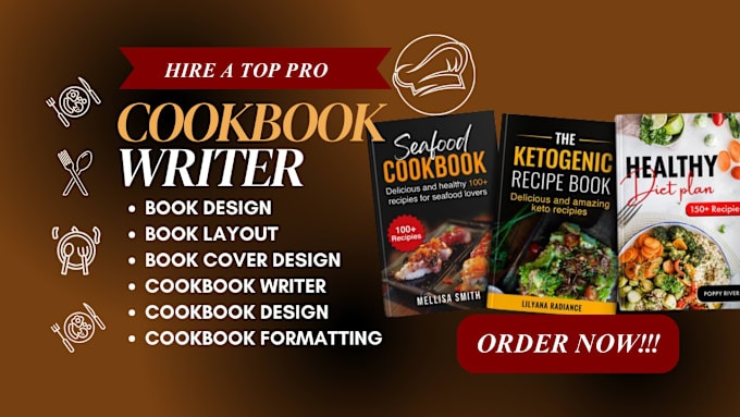 Gig Preview - Ebook writer cookbook writer recipes ebook cookbook recipe ebook ghostwriter