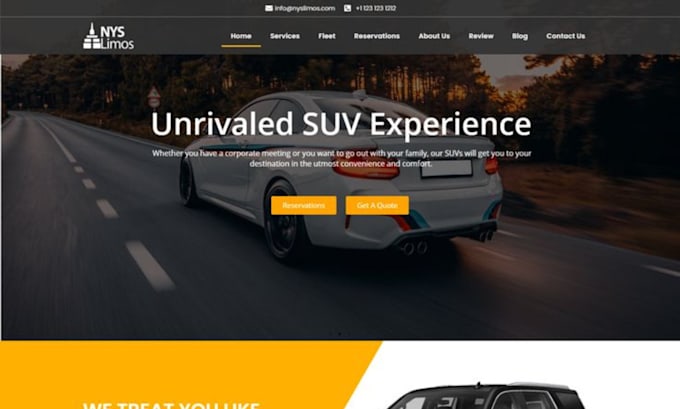 Gig Preview - Taxi booking website chauffeur, limousine, vtc website car rental wix wordpress