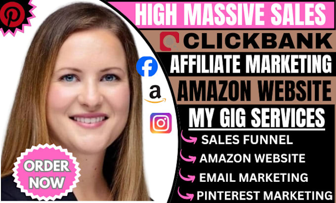 Gig Preview - Autopilote clickbank affilate marketing amazon sales funnel link promotion