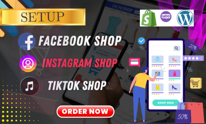 Gig Preview - Set up tiktok facebook instagram shop and ads integrate with shopify wix