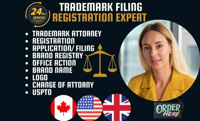 Gig Preview - Be trademark attorney for brand registration at uspto application