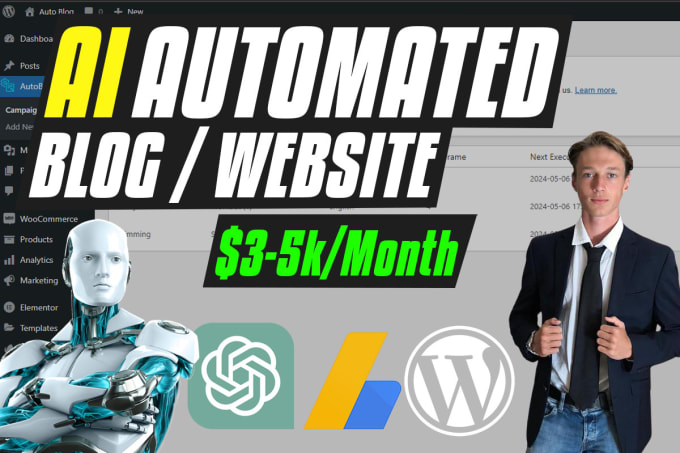 Gig Preview - Create an ai powered automated blog to generate passive income