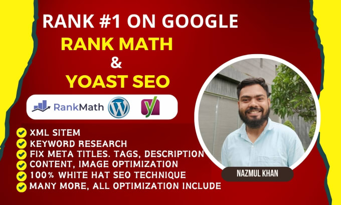 Gig Preview - Do on page seo for wordpress website with rankmath and yoast green