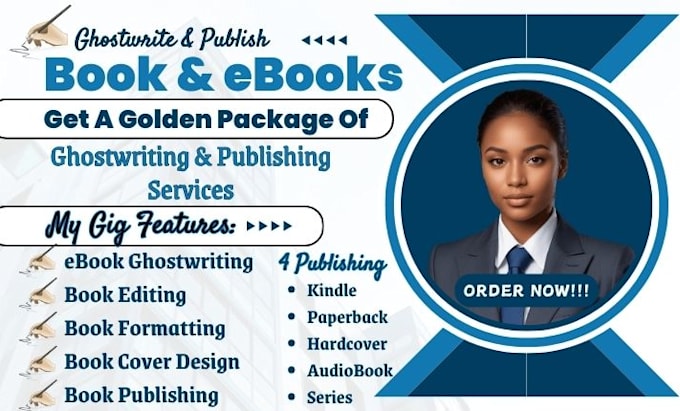 Gig Preview - Be book writer, ebook writer,book and ebook ghostwriter, amazon kdp ebook writer