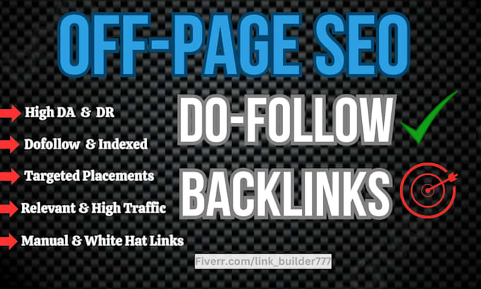 Gig Preview - Build relevant, manual white hat off page SEO backlinks