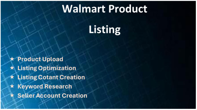 Gig Preview - List product on walmart marketplace and manage walmart store