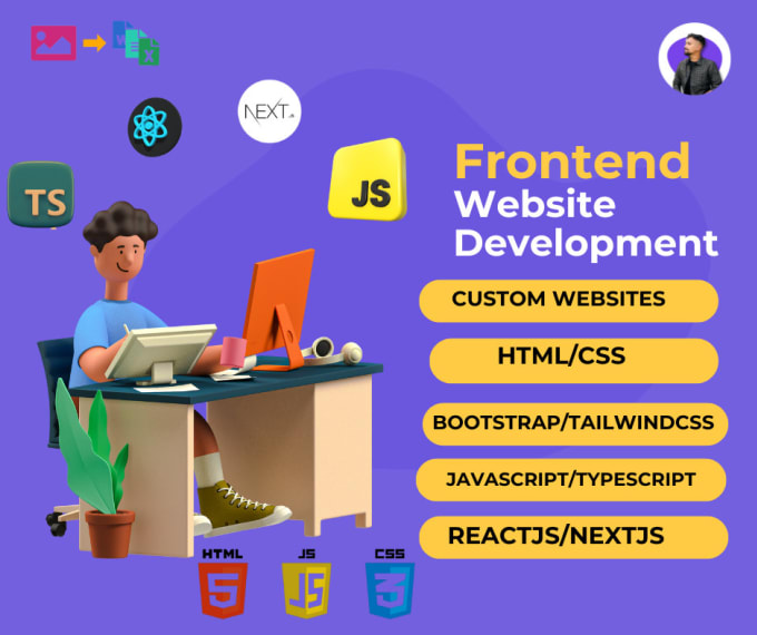 Gig Preview - Be your frontend web developer using HTML,CSS, bootstrap ,javascript and reactjs