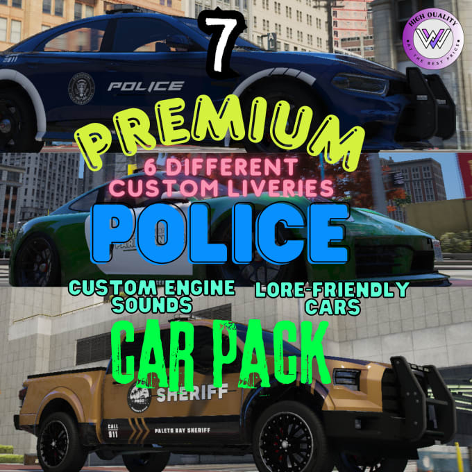 Gig Preview - 7 police cars fivem with 6 different liveries vanilla