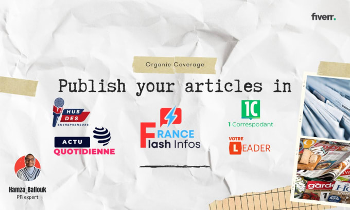 Gig Preview - Publish your articles on 5 renowned french sites