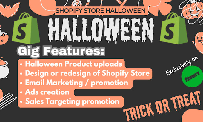 Gig Preview - Design shopify store halloween store black friday website