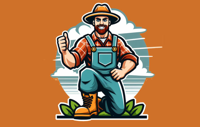 Bestseller - design creative farmer mascot logo with express delivery