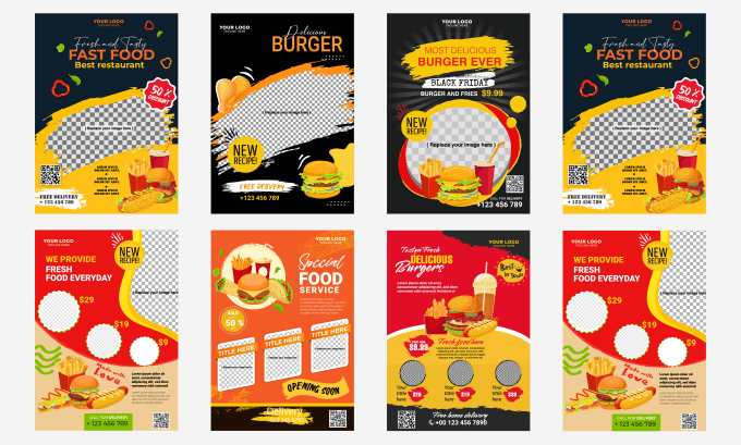 Gig Preview - Design fast food menu with vector template your restaurant