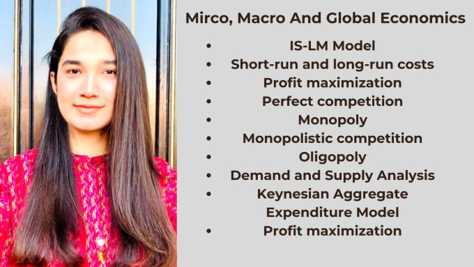 Gig Preview - Assist you in micro, macro and global economics