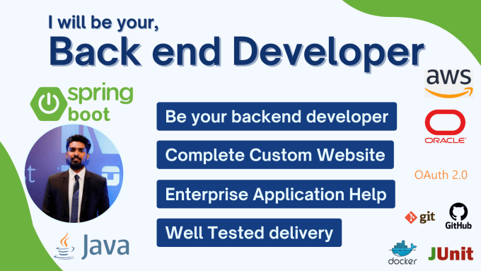 Gig Preview - Be your web developer, back end web developer, java