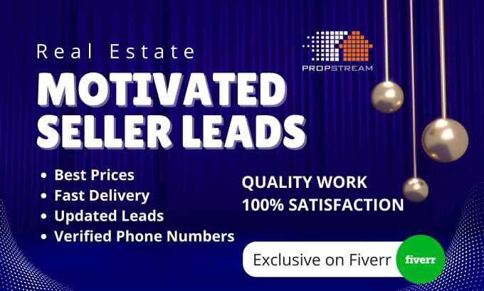 Bestseller - provide you real estate motivated seller leads with skip trace