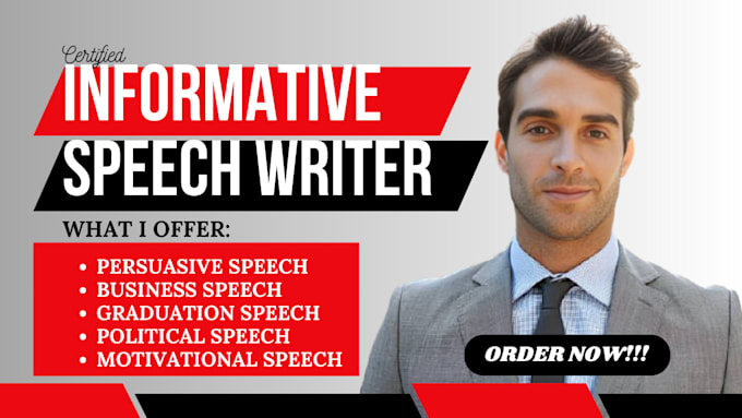 Gig Preview - Write a persuasive, motivational, informative, and life coaching speech for you