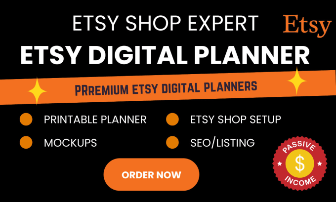 Gig Preview - Do etsy digital planner design etsy hyperlinked planner etsy shop planner