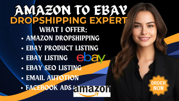 Gig Preview - Do amazon to ebay dropshipping top listings SEO product research ebay listing