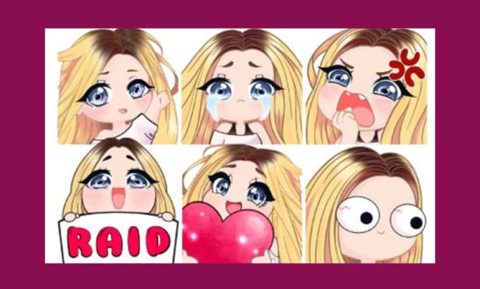 Gig Preview - Draw custom animated streaming chibi emotes kick twitch sub badge