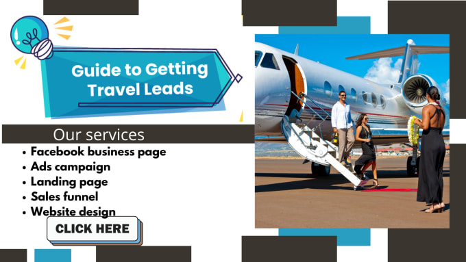 Gig Preview - Generate travel leads travel agency lead generation via facebook ads