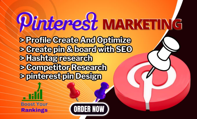 Gig Preview - Create SEO pin and board with design as pinterest marketing manager