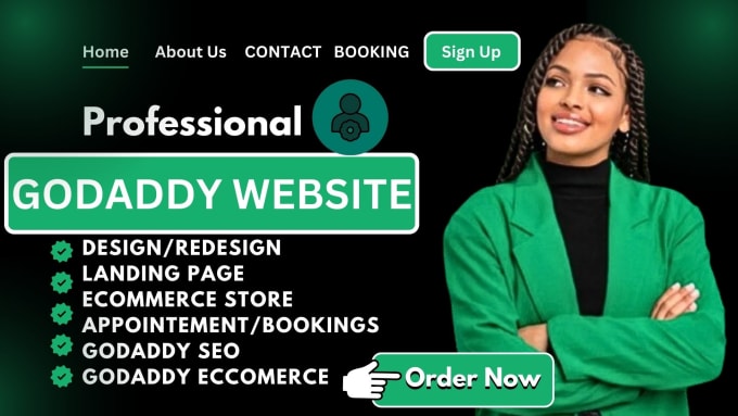 Gig Preview - Design godaddy, website redesign,godaddy website,design godaddy,website redesign