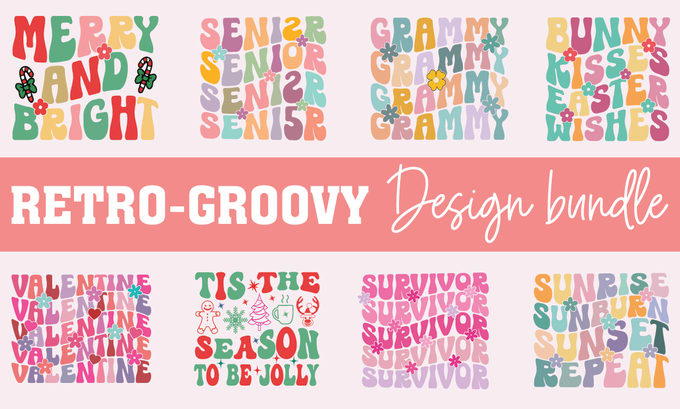 Gig Preview - Do trendy retro groovy wavy 70s hippie and vintage typography svg t shirt design