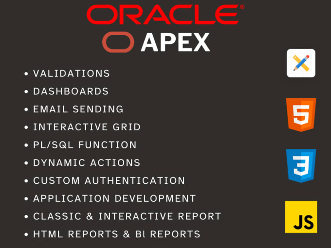 Gig Preview - Design and develop oracle apex applications in 24 hours