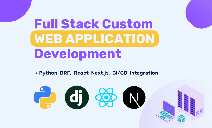 Gig Preview - Develop custom web app with python django drf react next js, ci cd integration