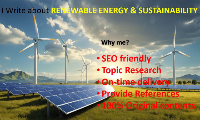 Gig Preview - Write blog articles and posts on sustainability, renewable energy