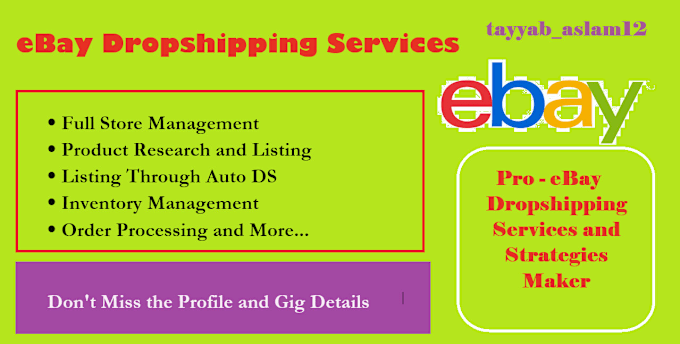 Gig Preview - Manage ebay and amazon dropshipping store ebay product listing virtual assistant