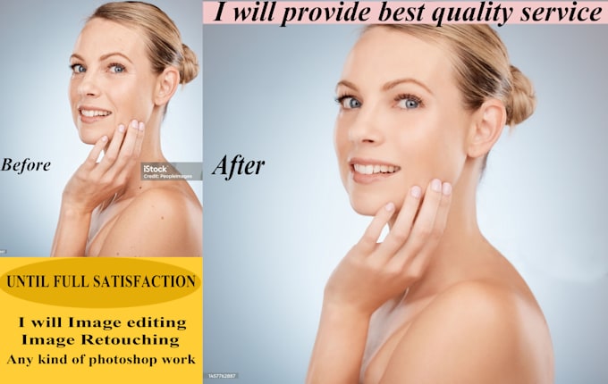 Gig Preview - Do skin retouching high end photo retouching image edit fast