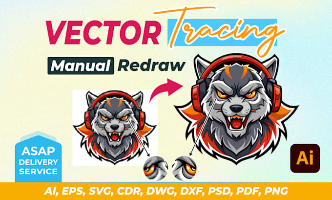 Gig Preview - Do vector tracing, raster to vector, vectorize your image or logo