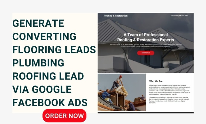 Gig Preview - Generate converting flooring leads plumbing roofing lead via google facebook ads