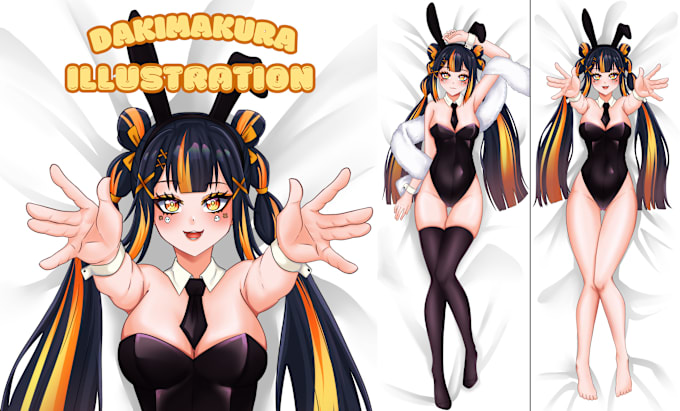 Gig Preview - Make custom dakimakura body pillow anime with your waifu, oc, vtuber, husbando