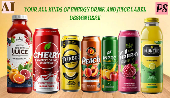 Gig Preview - Do energy drink,soda, beverage,juice,water,can,milk label