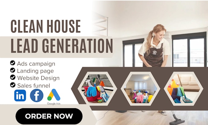 Gig Preview - Generate clean house leads commercial cleaning leads carpet cleaning website