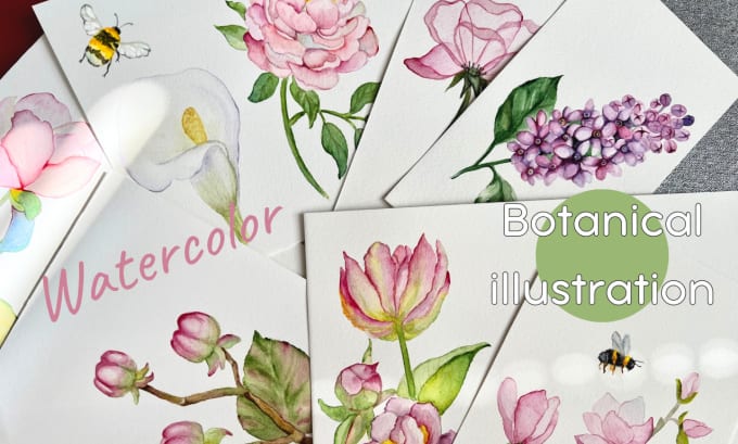 Gig Preview - Paint wonderful watercolor botanical illustrations