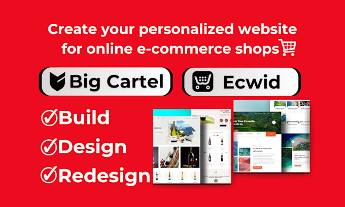 Gig Preview - Ecwid and big cartel online store, design ecwid and big cartel website