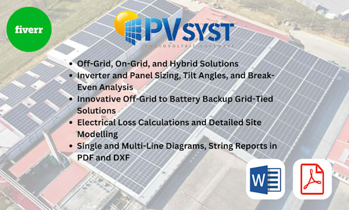 Gig Preview - Design solar pv systems on pvsyst with simulation report