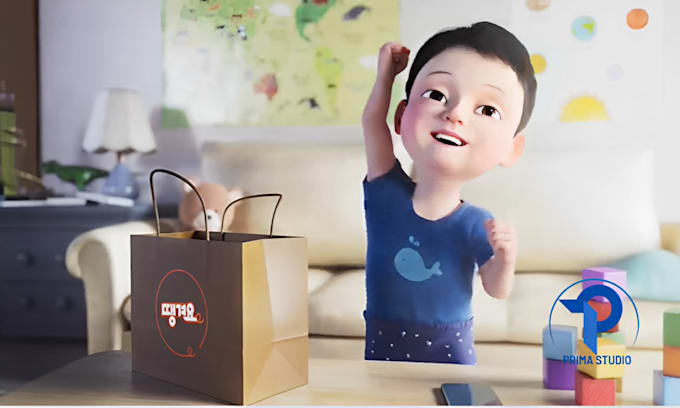 Gig Preview - 3d animation video 3d cartoon character 3d kids animation 3d character design