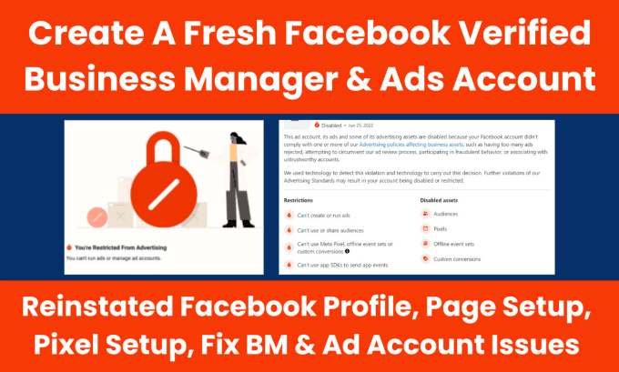 Gig Preview - Create and fix the facebook business manager and ad account