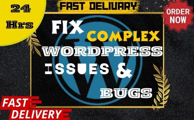 Gig Preview - Fix your wordpress website any error, bug, issues just 24hrs