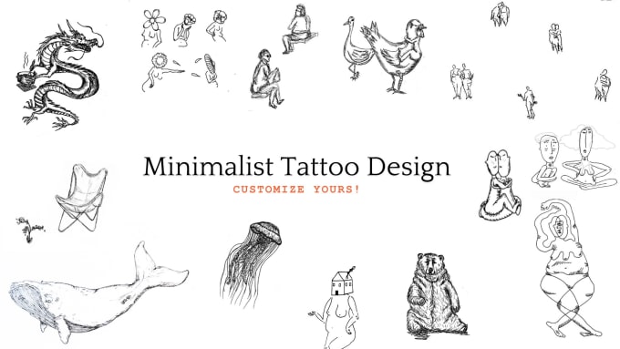 Gig Preview - Create a custom tattoo design in minimal line and oneline