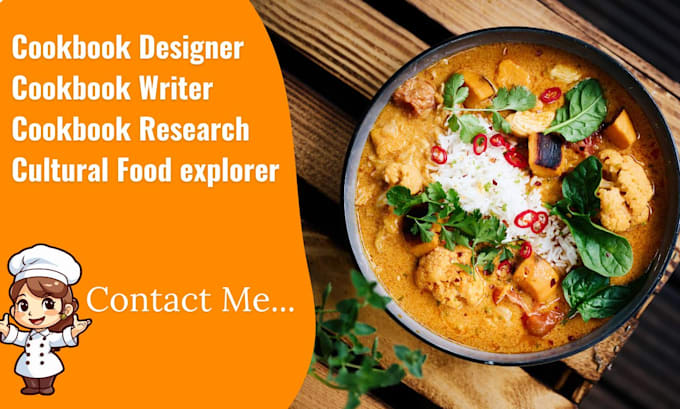 Gig Preview - Design and write recipes for cookbook recipe book with ebook