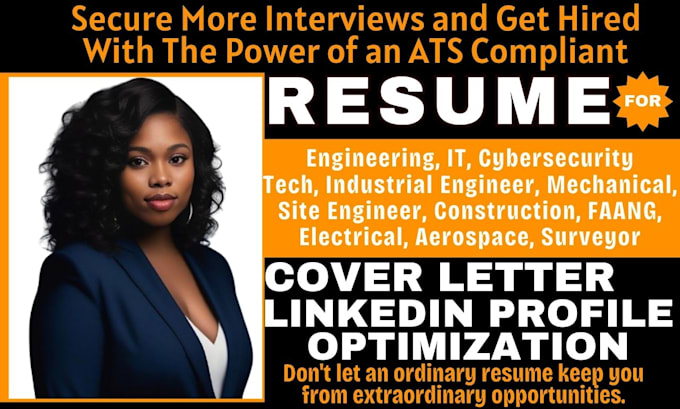 Gig Preview - Write cybersecurity, IT, mechanical, construction, tech resume and cover letter